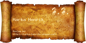 Harka Henrik névjegykártya